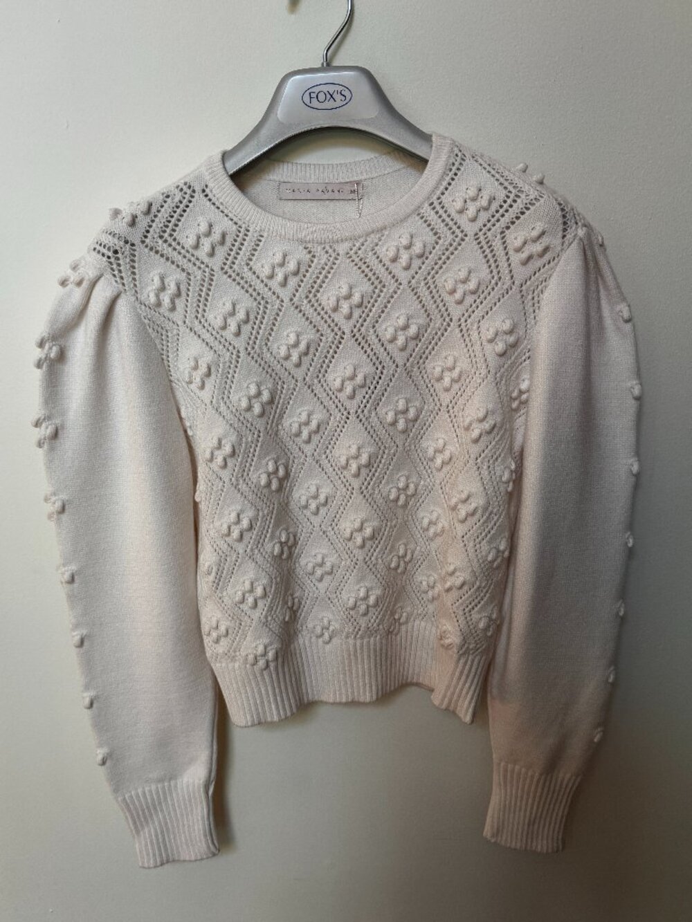 NWT Maria Pavan Elegant White Knit Sweater
